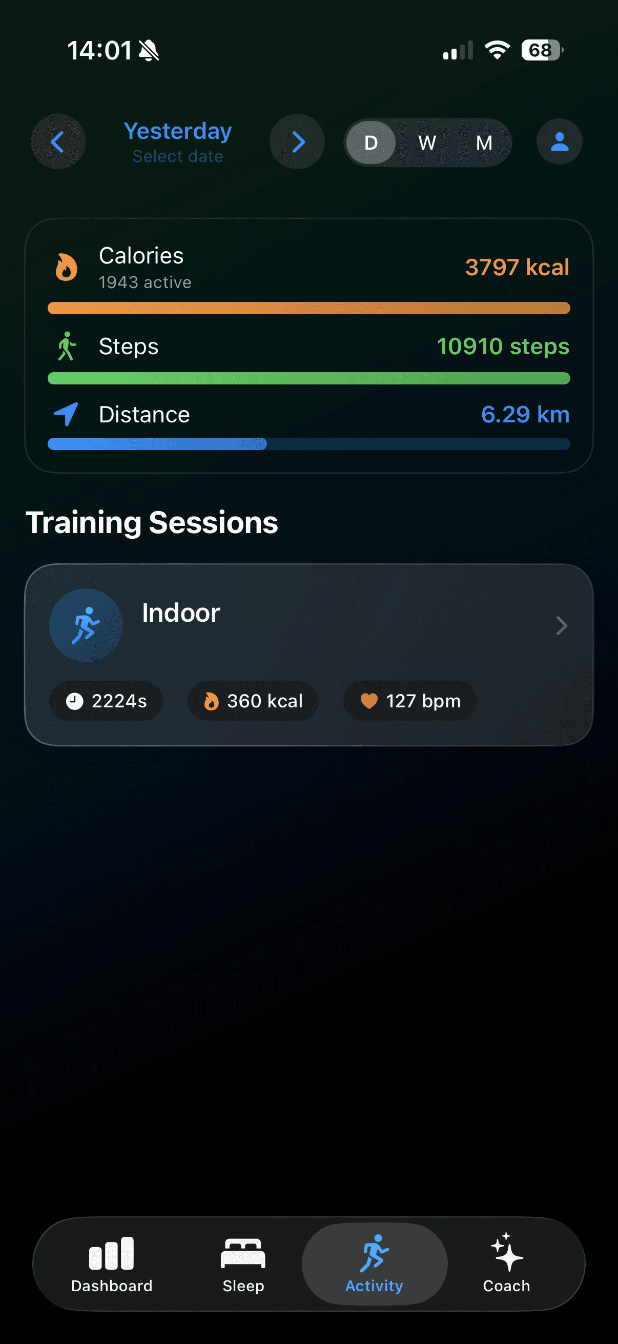 Activity Tracking Screen