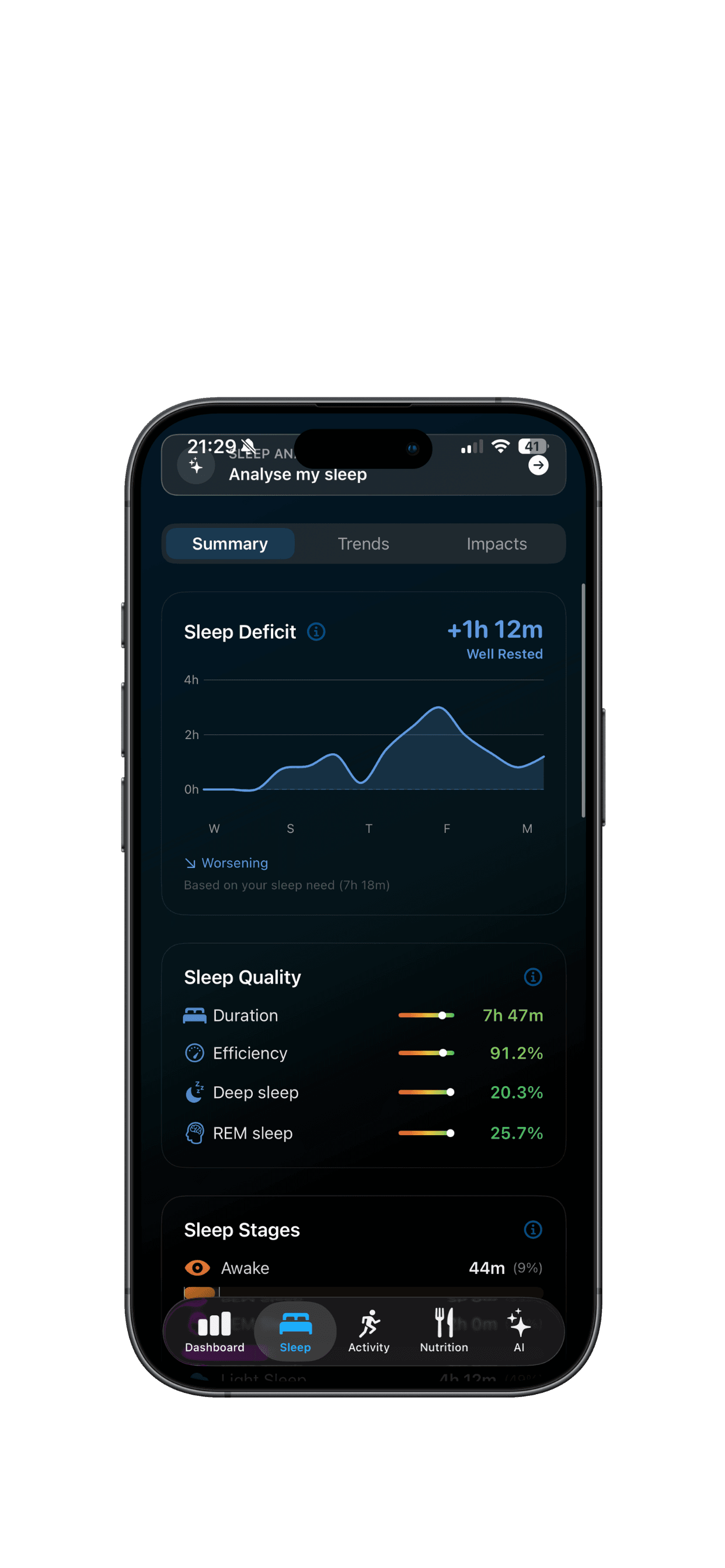 Vitalstat Sleep Tracking